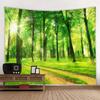 Sunshine Forest Tapestry Natural Landscape Wall Hanging Hippie Home Living Room Bedroom Background Cloth Poster Blanket