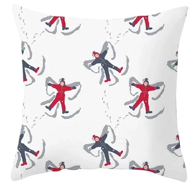 40/45/50/60cm Merry Christmas Santa Claus Printed Cushion Cover for Home Living Room Sofa Decoration Square Pillowcase