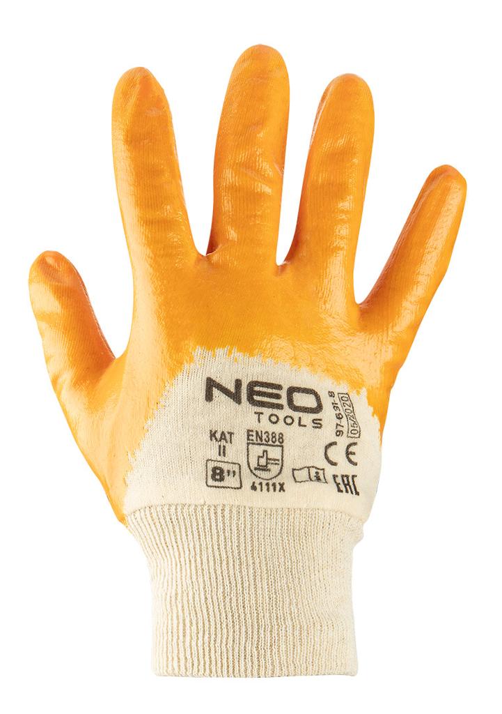 Work Gloves, Cotton, Partially Nitrile Coated, 4111X, Size 9