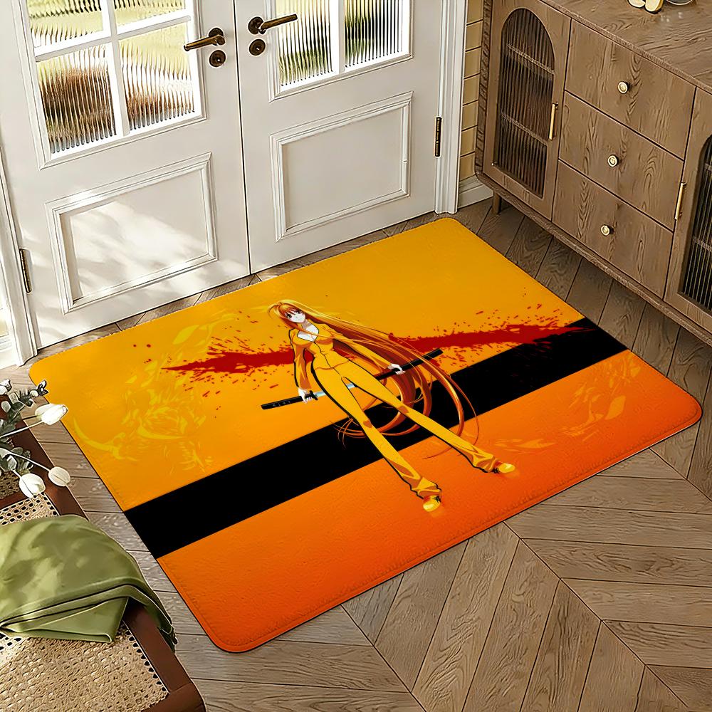 Classic Movie K-Kill Bill Floor Mat Soft Thickened Absorbent Non-Slip Bedroom Living Room Door Mat Home Decor Flannel Rugs