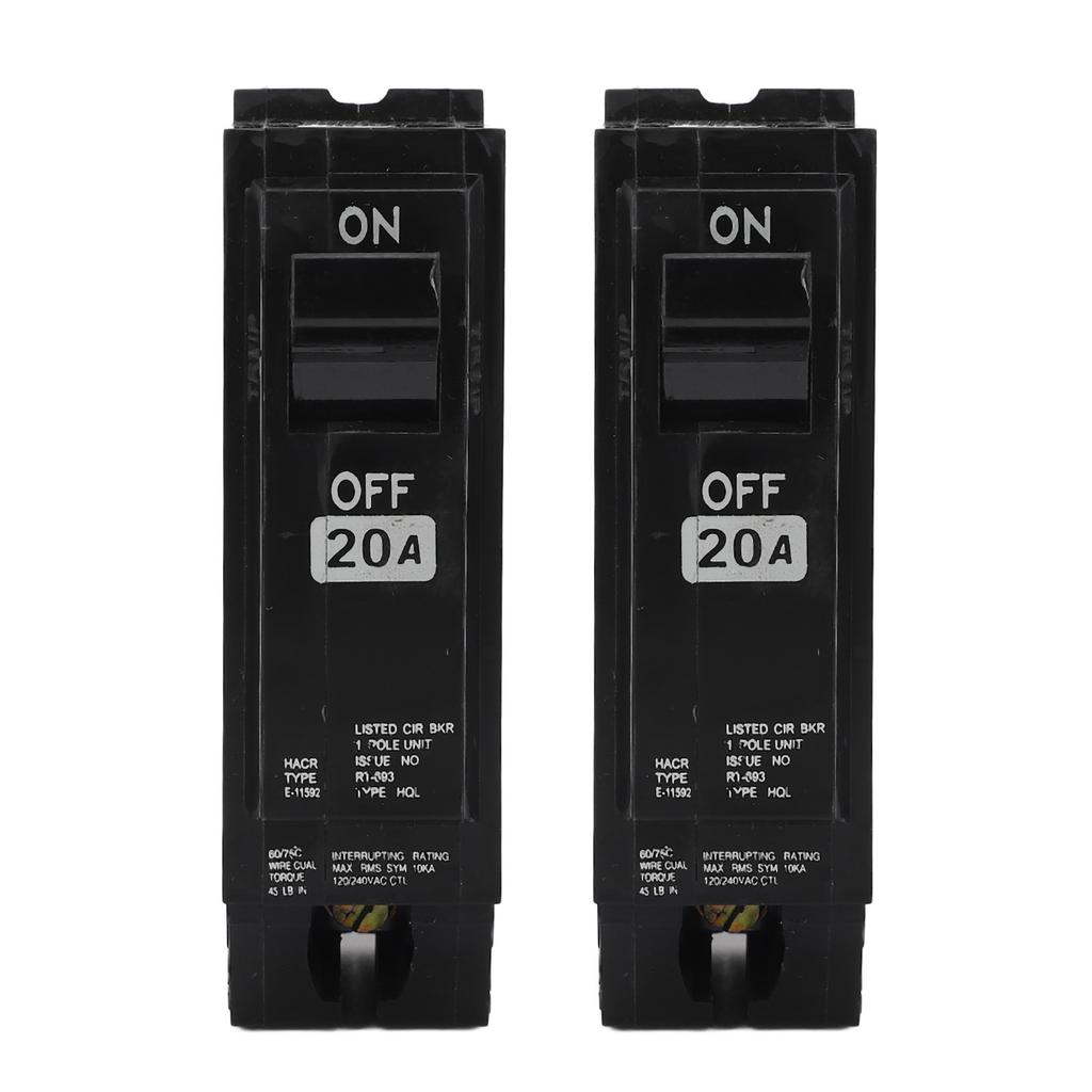 2PCS Plug in Circuit Breaker Rail Mount 1P 20A Miniature Air Switch Protective Breaker for Home Use