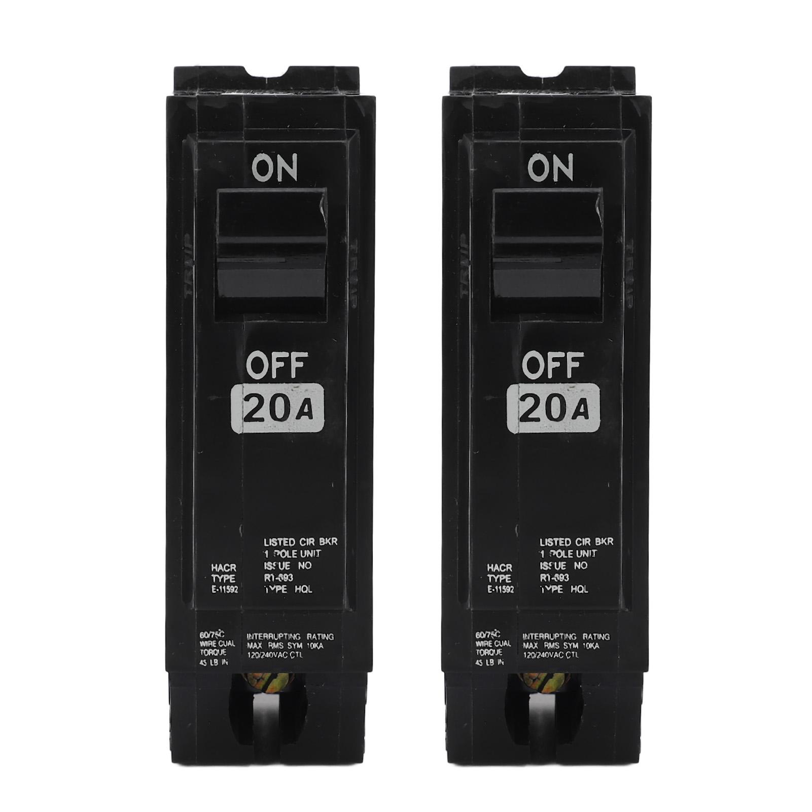 

2 ШТ. Вставний автоматичний вимикач для монтажу на рейку 1P 20A Мініатюрний повітряний вимикач Захисний вимикач для домашнього використання