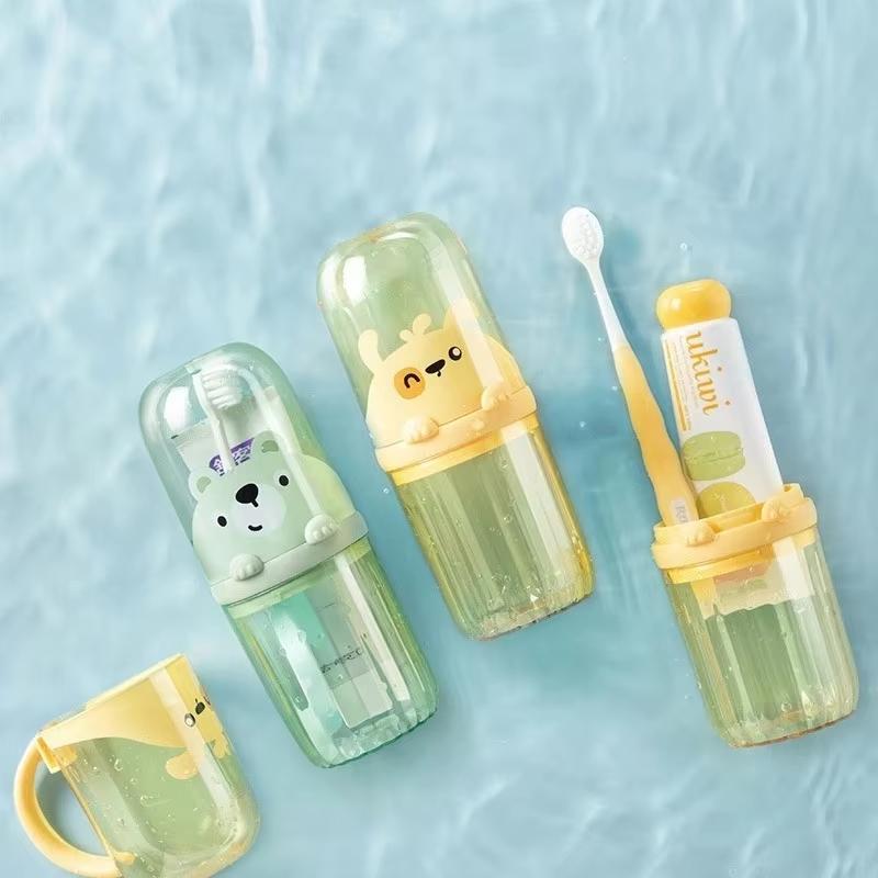 Portable Toothbrush Holder Plastic Toothbrush Travel Case for Kids with Detachable Handle Toothbrushes Toothpaste Storage Box