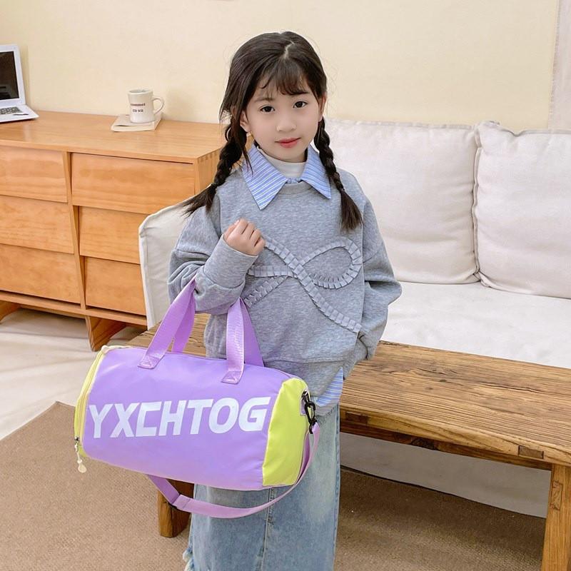Simple Contrasting Letter Color Large Capacity Children Handbag Shoulder