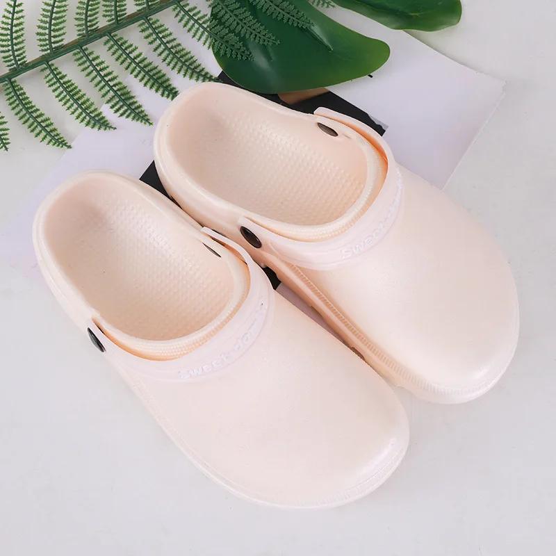 

Дышащие садовые сабо для мужчин и женщин, пляжная обувь EVA Holes, домашние тапочки, новый дизайн, модный дизайн 36-37 бежевый