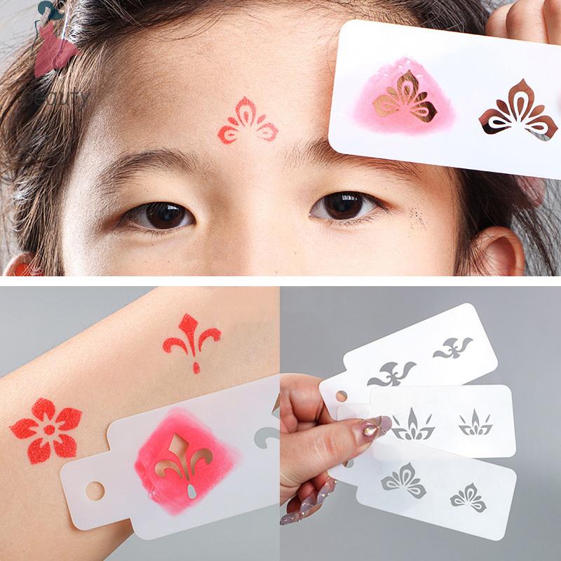 Make-up Schablone Damen Kinder DIY Zubehör Hohlblumen Temporäres Tattoo Schablone Zum Zeichnen Formen Gesicht 15*4.5cm