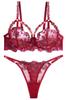 SEAUR Plus Size Sexy Red Women's Lingerie, See-Through Ribbon, Underwear, XL,