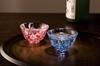 ADERIA Tsugaru Vidro Cherry Blossom Blizzard Rock Spring Water Sake Cup Pair Set in Gift Box Made in Japan FS71541 sake cold sake sake gift for