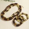 Dvacaman 2025 ZAA Vintage Women Necklaces Bracelet Set Trend Wooden Curved Splicing Choker Summer Boho Holiday Party Accessories