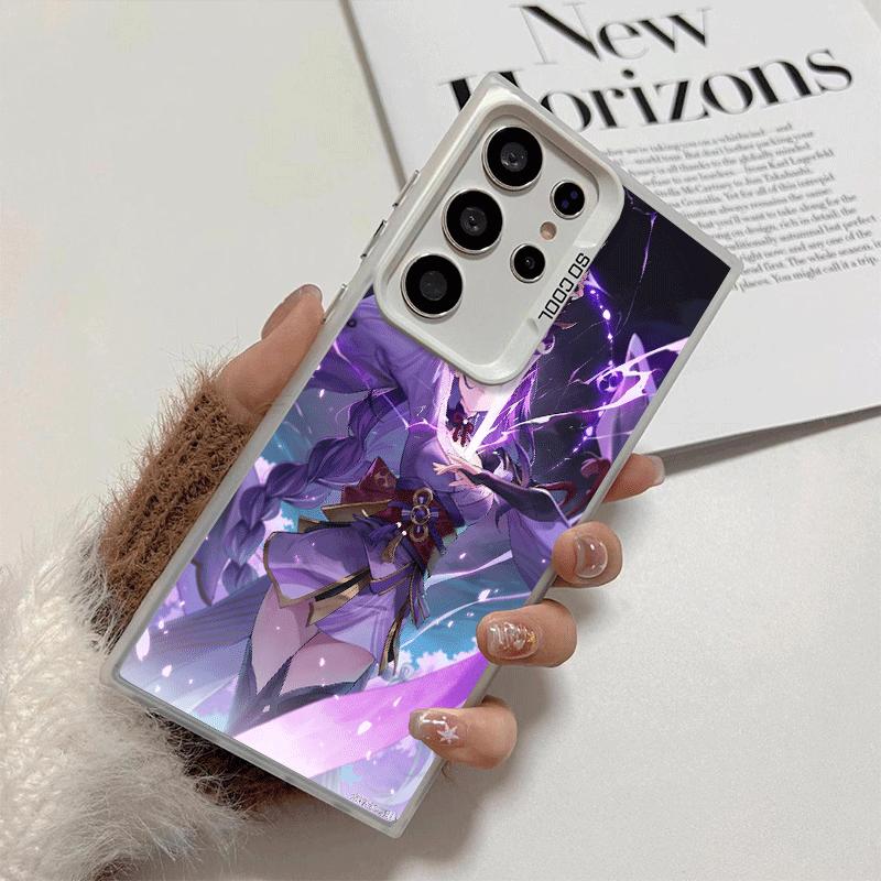 Genshin Impact Raiden Shogun Soft Phone Case for Samsung Galaxy S24 S25 FE S26 Edge S23 Ultra S22 Plus S21 + Shockproof Cover Ba