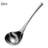 2/5Pcs Thick Long Handle Stainless Steel Rice Spoon Scoop Cooking Utensils Kitchenware
