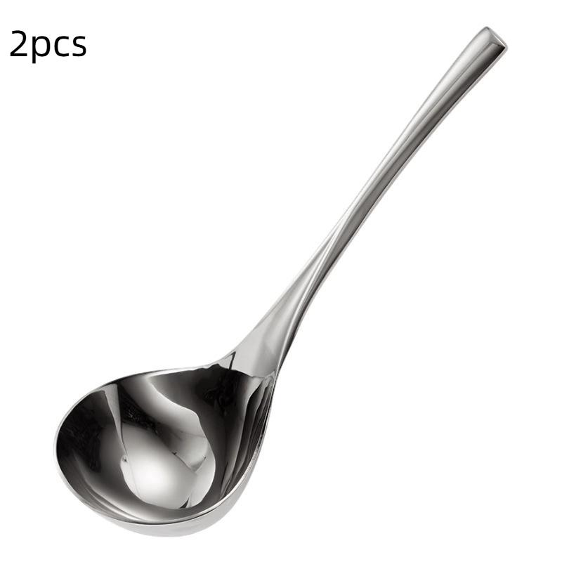 2/5Pcs Thick Long Handle Stainless Steel Rice Spoon Scoop Cooking Utensils Kitchenware