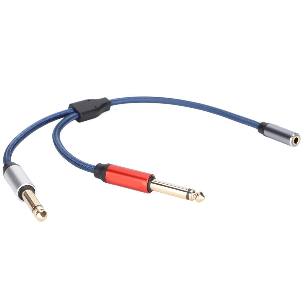 3.5mm Female to Dual 6.35mm Male Audio Cable for Speaker Audio   Power Amplifier Mixing Console