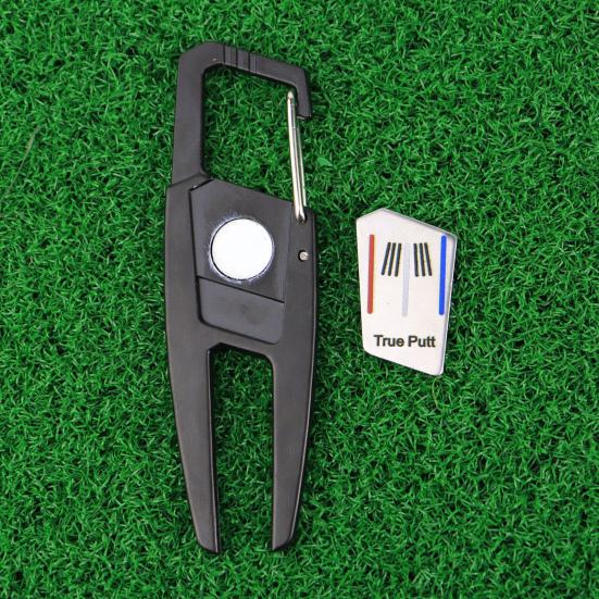 Putting Green Fork Magnetic Hanging Buckle Ball Marker Portable TRUE Putt Dig Golf