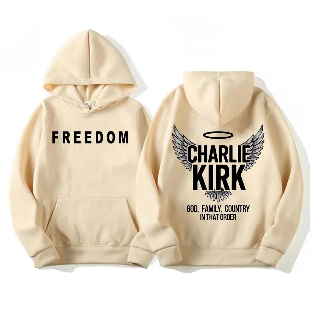 Justice Charlie Kirk Sweatshirt Print Street Men's Autumn and Winter High-quality Hoodie Fashion Trend Warm Casual Pullover Y2K