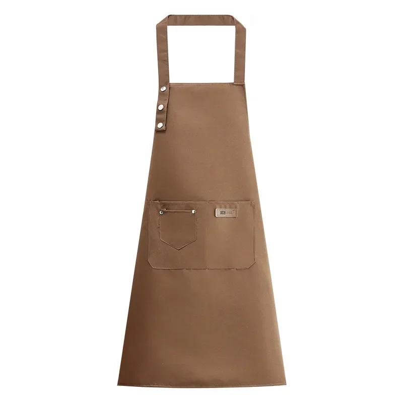 Chef Waiter Cafe Shop Waiter Pure Color Cooking Kitchen Apron For Woman BBQ Hairdresser Aprons Bibs Kitchen Accessory