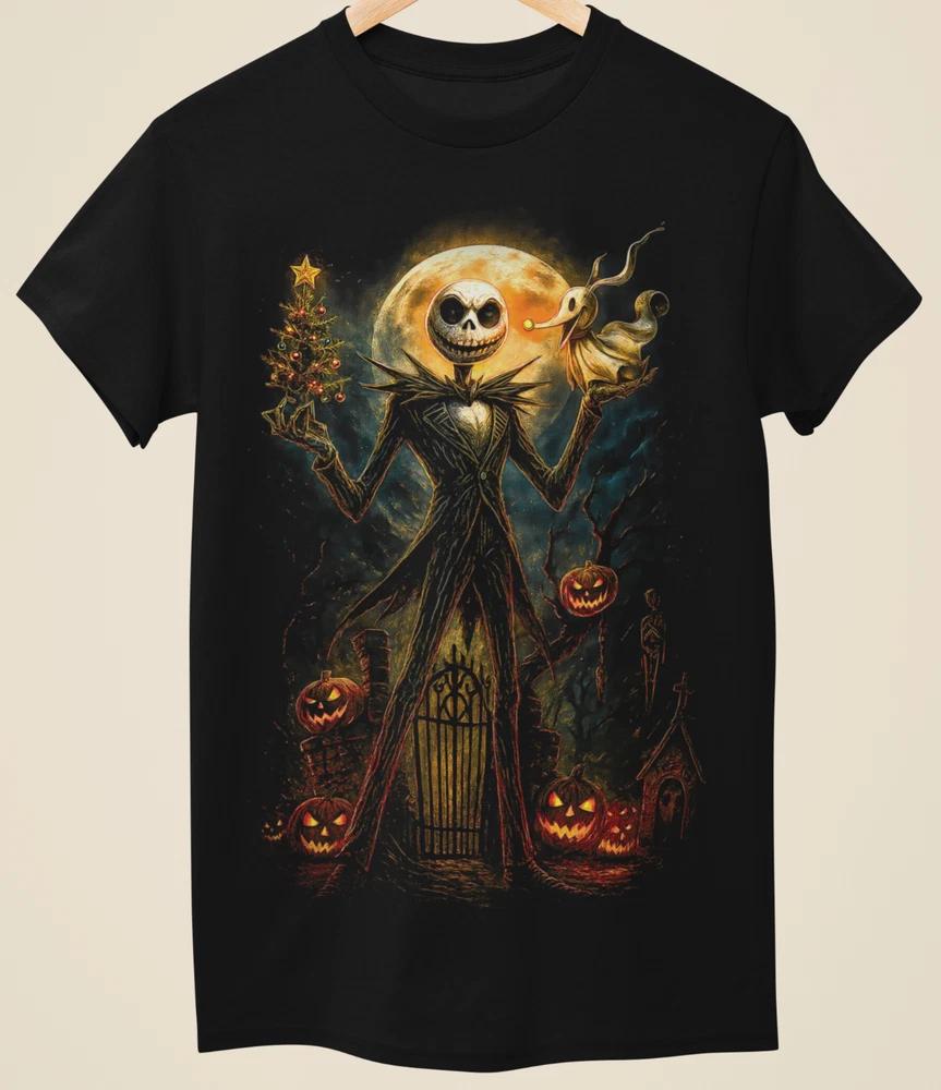 Nightmare Before Christmas Inspired Dark Art Unisex Black TShirt (H0024) S