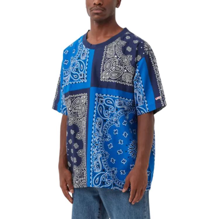Vans T Shirts Men's Blue Crew Neck Moderate Straight Fit VN0A4VLNZE5
