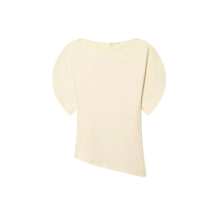 European Style Spring/Summer Women's Slim-Fit Round Neck Puff Sleeve Top