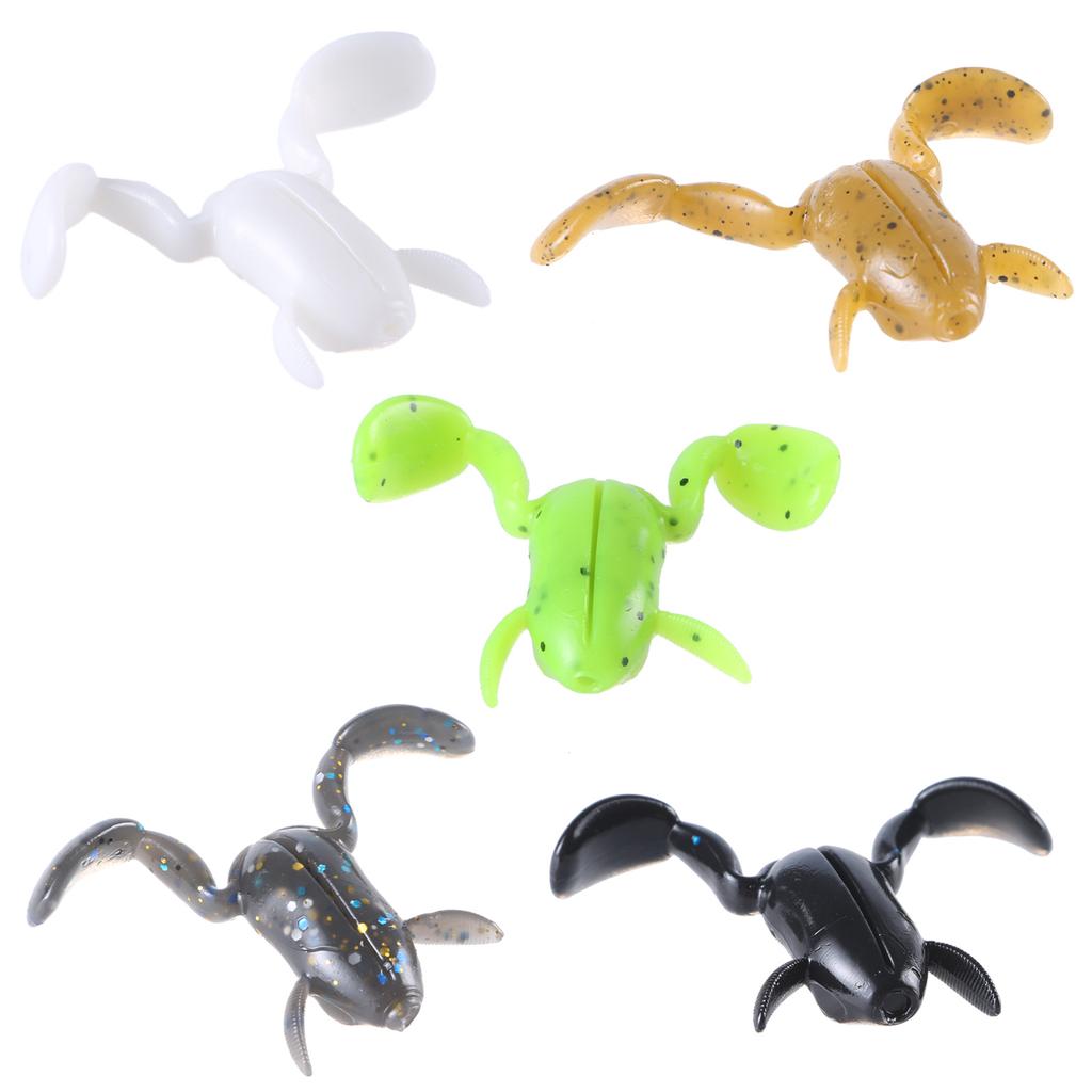 5Pcs Freshwater Fishing Frog Lures Soft Artificial Swimbait Floating Frog Lure for Outdoor Fishing Easy to Use