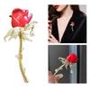 Elegant Rose Flower Brooch with Sparkling Diamonds Rhinestones Floral Lapel Pin Elegant Jewelry Accessory for Women