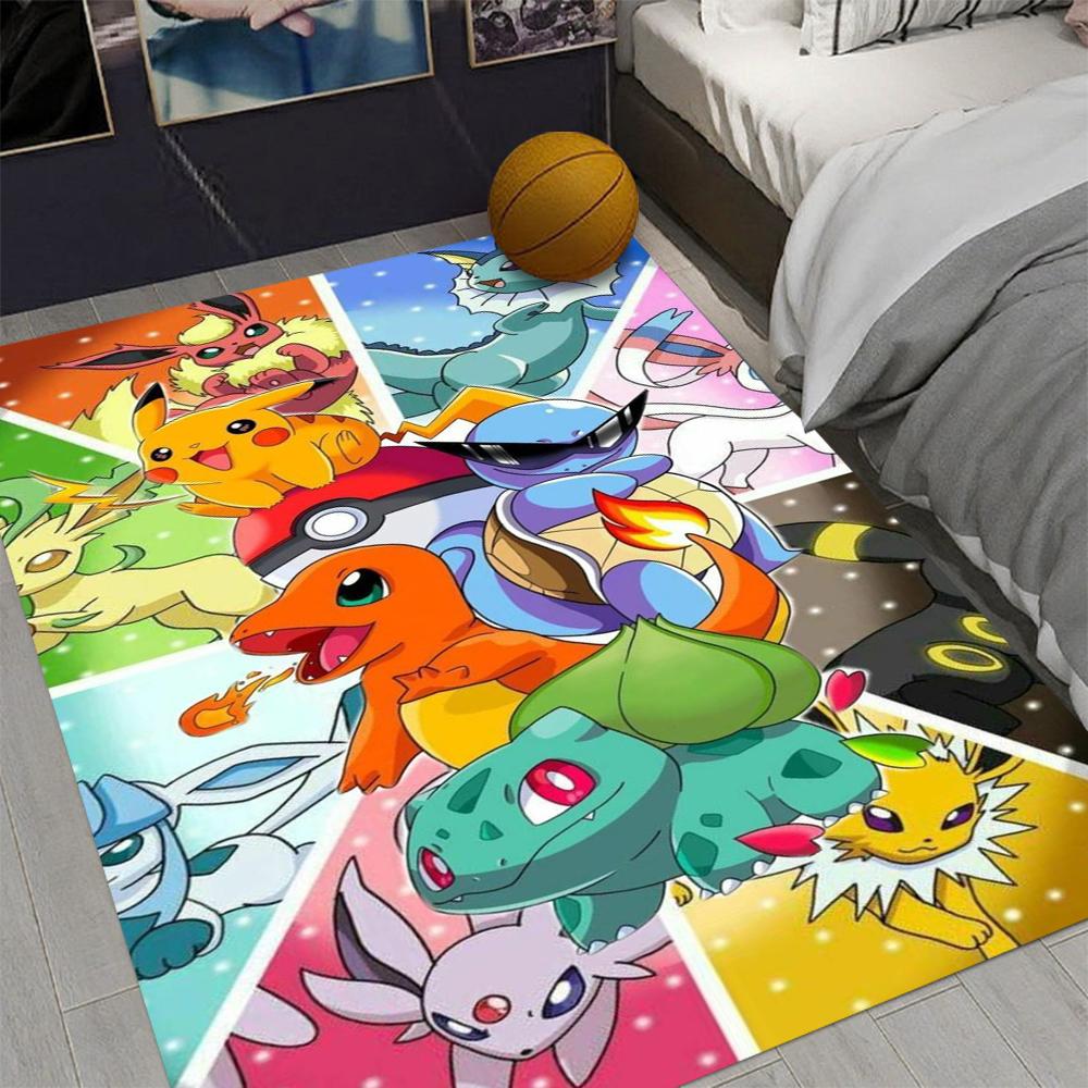 MINISO Pokemon Theme Carpet for Living Room Decor Man's Cave Boy's Bedroom Leisure Sofa Mat Welcome Rug Kid's Favorite Gifts