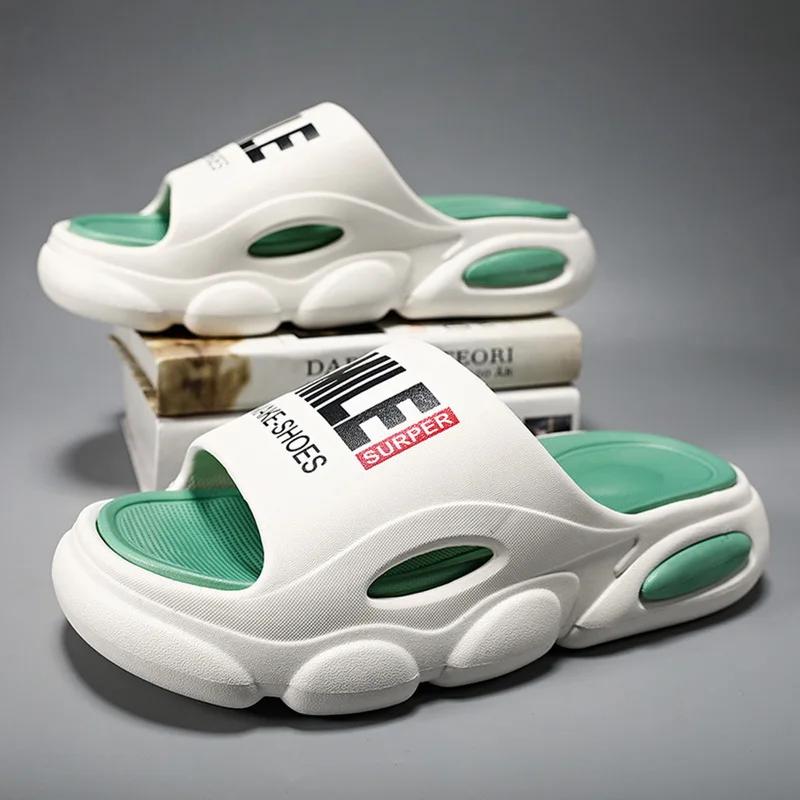 

Модные тапочки Платформа 5см Мужские Мягкие Тапочки с Воздушной Подушкой Ева Женские Тапочки Модные Шлепанцы Уличная Обувь Летние Сандалии 40-41(fit 39-40) белый