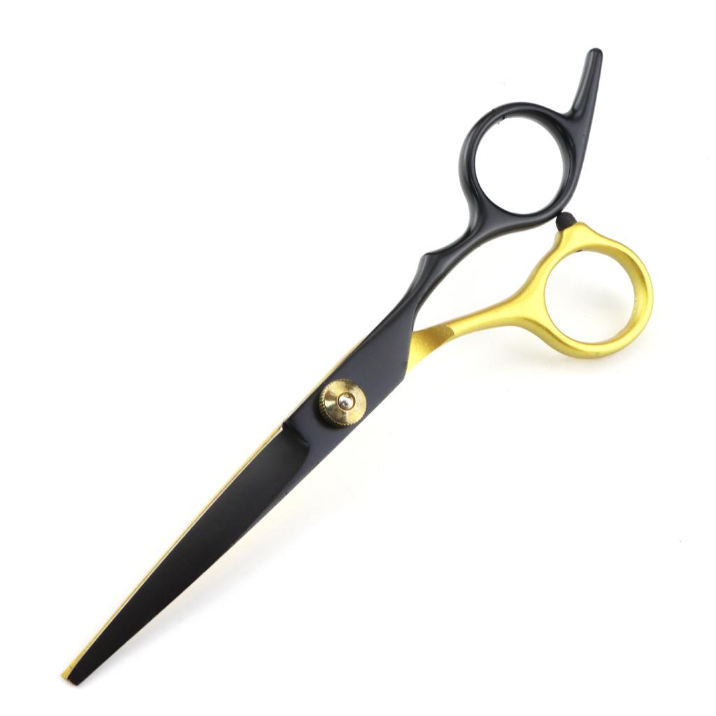6.0 Inch Black And Gold Hair Scissors, Flat Scissors, Bangs Scissors