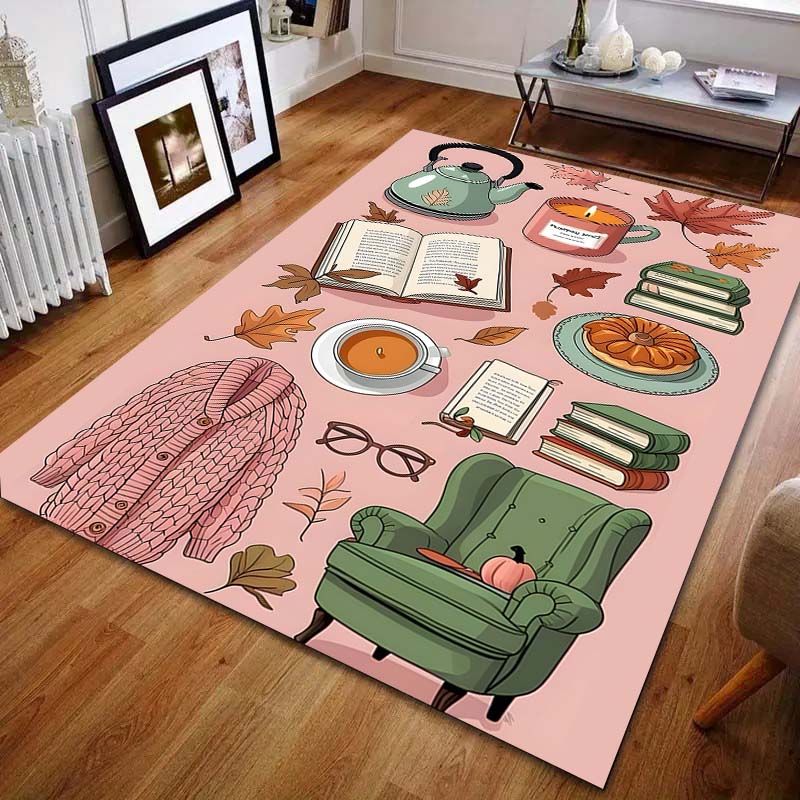 Interesting Daily Necessities Print Carpet for Bedroom Living Room Bedside Sofa Floor Mat Modern Home Decor Area Rug