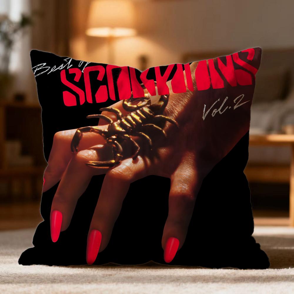 Popular S-Sscorpionses Cushion Cover Soft Washable Pillow Case Multi-Scene for Couch Bed Travel Office Use
