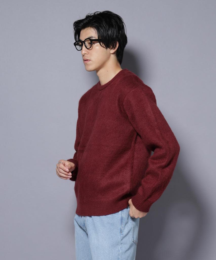 Nano Universe Pullover Size S Bordeaux Men's Mohair-Like Knit, (103), (672-5222219)