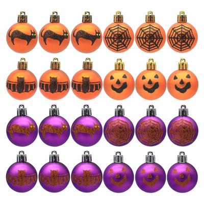 Lot de 12 boules d'Halloween à suspendre, motif toile d'araignée, chauve-souris, chat, décorations incassables pour la maison, le festival