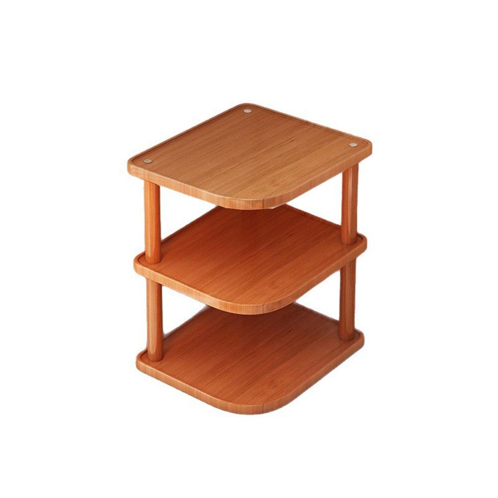Stackable Desktop Corner Stand Vertical Design Corner Storage Rack Wood Book Shelf  Household