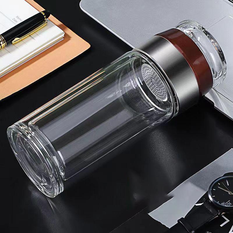 High Borosilicate Glass Tea Water Bottle Double Layer Infuser Tumbler with Tea Filter Drinkware Tea Cup for Brewing Storing Tea
