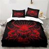 Baphomet Satan Demon Evil Duvet Cover Set Horror Evil Monster Bedding Set Full King Size Comforter Cover Christmas Navidad Gift