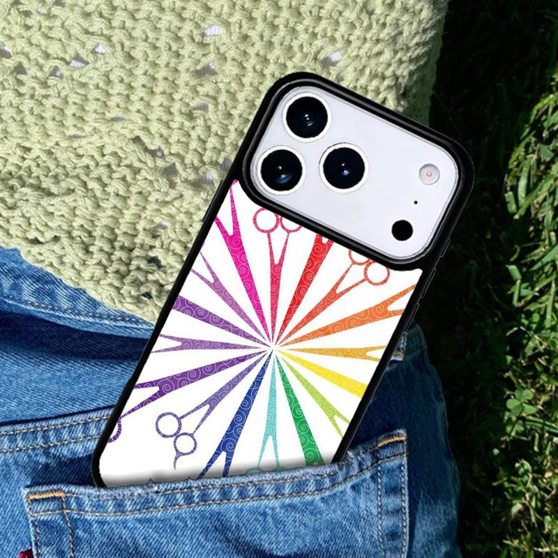 Hair Stylist Scissors Brush Switch Phone Case Cover Compatible with for IPhone 17air 16e 15 14 13 12 11Pro Max 17 Air