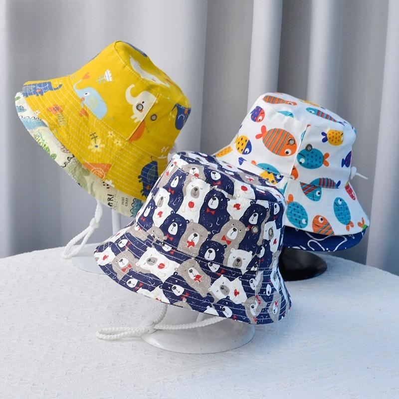 Cartoon Childrens Fisherman Hat With Cotton Material For Summer Sun Protection And Breathability For Kids