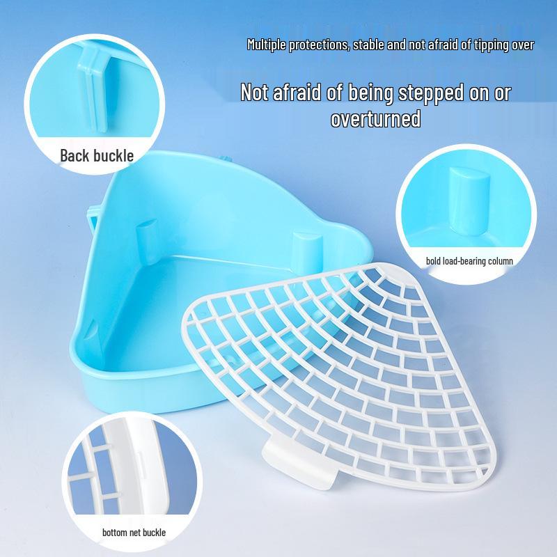 Anti-Splash Large Capacity Triangle Potty for Rabbits, Chinchillas, and Guinea Pigs