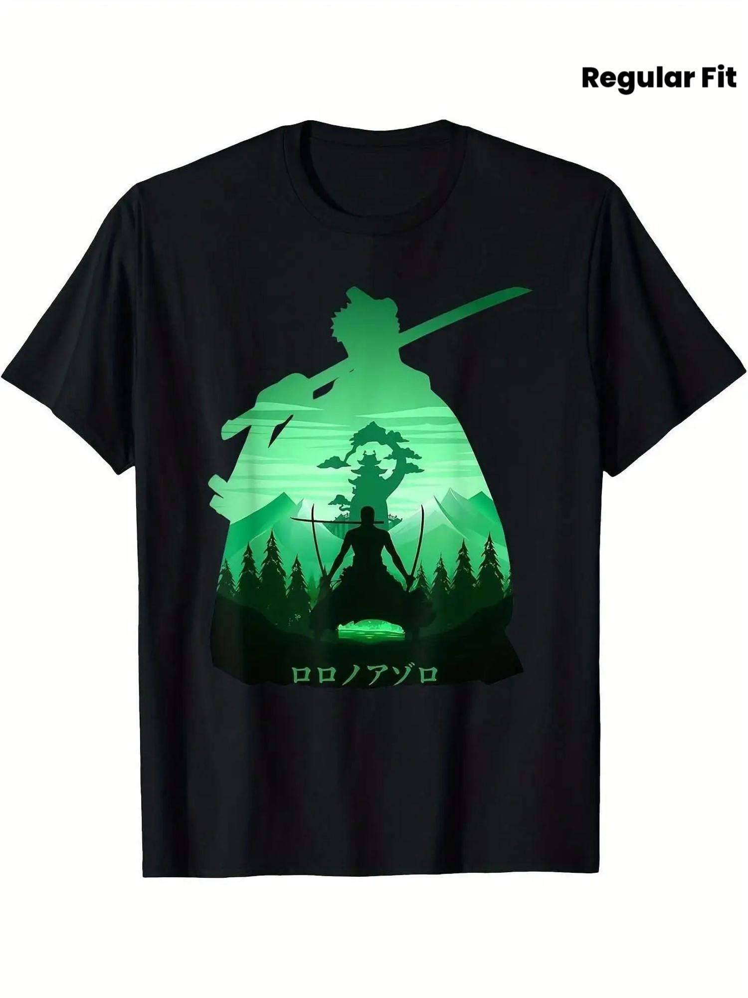 Men S Zoro Anime Graphic Tee - Vintage Japanese Manga Style XXXXL