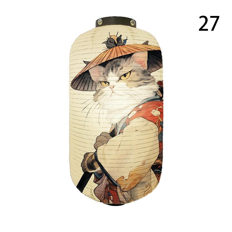 NEW Japanese Chochin Hanging Lantern Ukiyo-e Style Samurai Cat Anime Cartoon Lantern Sushi Restaurant Decor Festival Party Decor