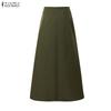 ZANZEA Women Elegant Casual Solid Color Loose Long Skirts