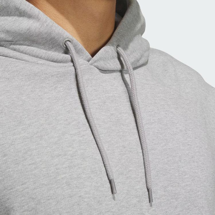 Adidas Small Logo Hoodie With Letter Details Men Hoodie Medium-Heather-Grey IZ1607