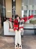 Women's Retro Plaid V-Neck Wool Knit Cardigan Sweater - Early Spring British Style