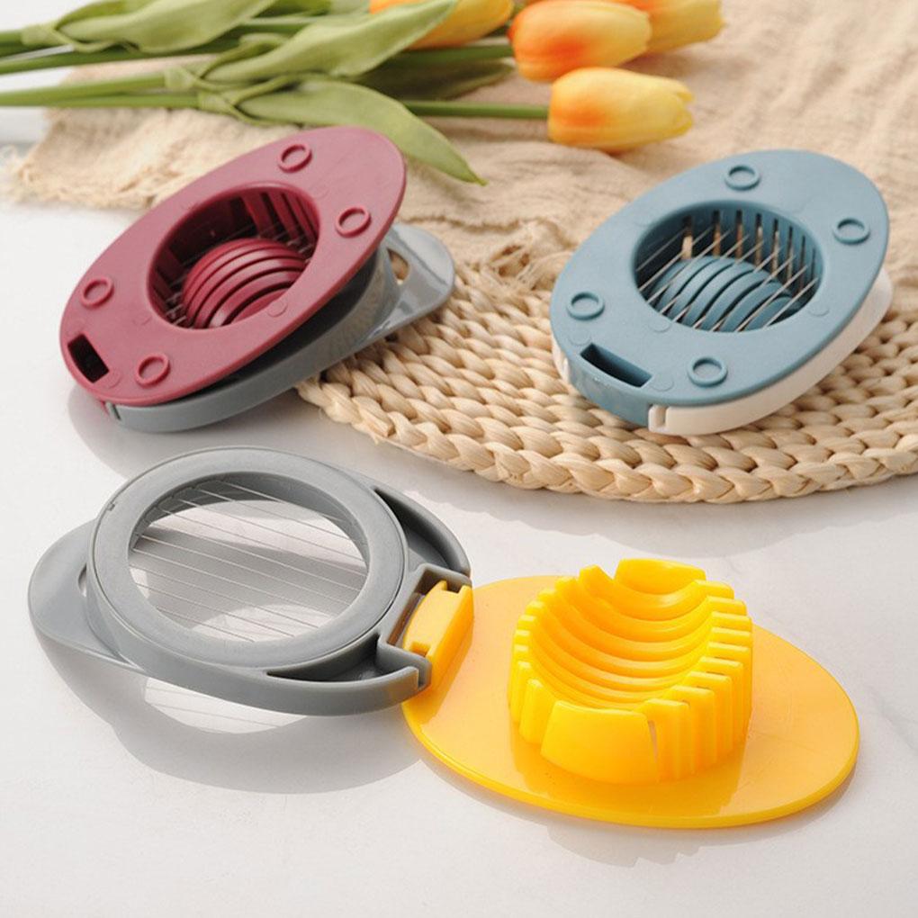 Egg Slicer with Hanging Buckle Strawberry Divider Nonslip Eggs Multi-functional Vegetable Fruit Slicing Tool Kitchen for Home