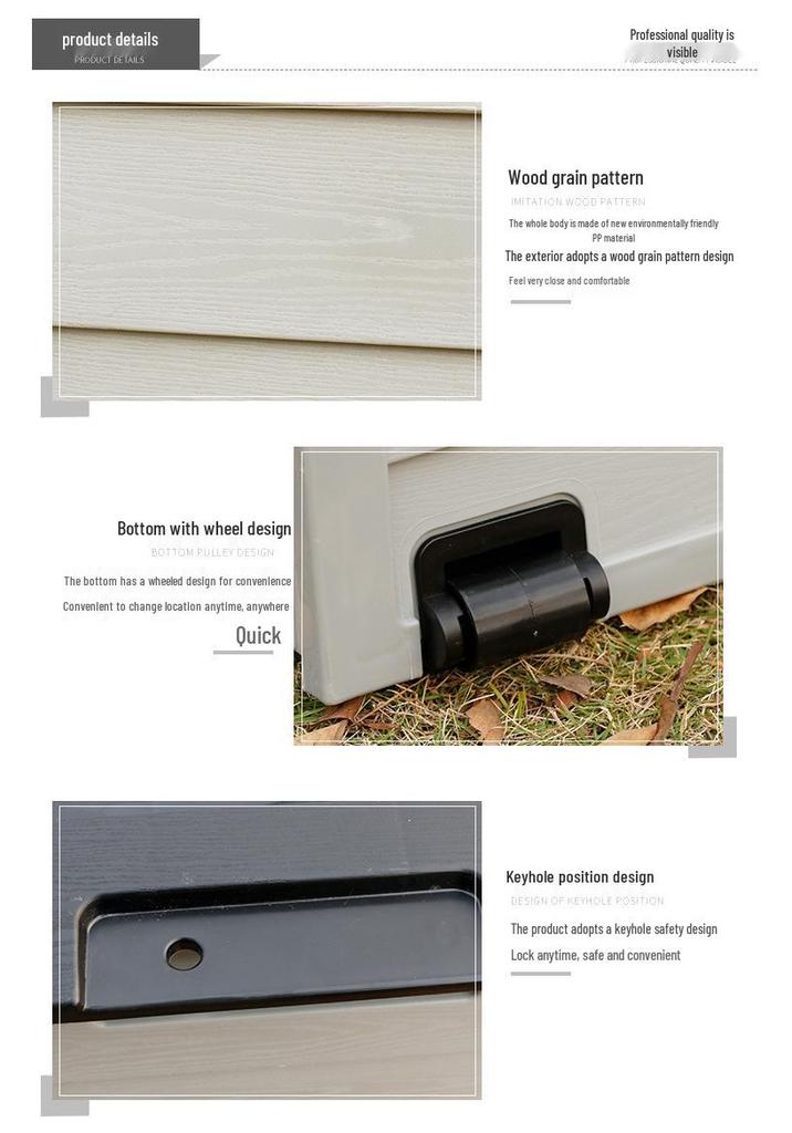 Waterproof Outdoor Storage Shed for Balcony and Garden Tools