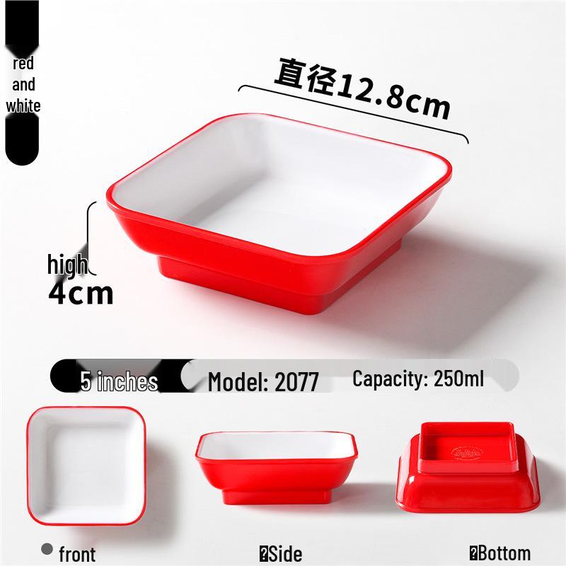 Zweifarbige Melamin-Tischware: Kleines Schalen- und Schalenset für Buffet und Grill-Dipsaucen.