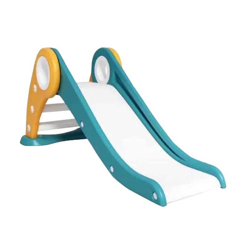 

Nebio Indoor Play Slide, 50kg Weight Capacity, Long & Gentle Ramp Folding Slide (Green x Yellow)