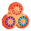 Rotating Bean Toy 6 Sided Rotating Bean Speed Toy Funny Stress Reduction Fingertip Puzzle Games for All Ages Orange