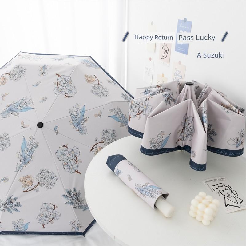 INS Style French Umbrella Women's Dual-Use Niche Style Sun Protection Umbrella Summer Retro Good-looking Automatic Sun Umbrella