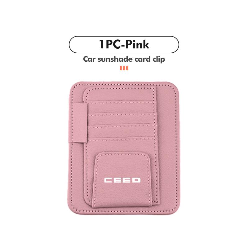 Car Sun Visor Organizer Multi-Pocket Business Card Storage Accessory For KIA Cerato Proceed Venga Stonic Picanto Sorento Stinger
